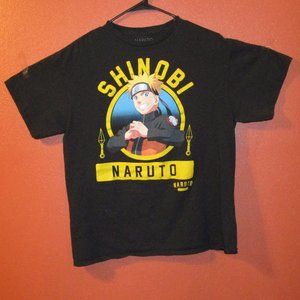Naruto Shirt Collection Woman Large Black Yellow Orange Short Sleeve Shirt